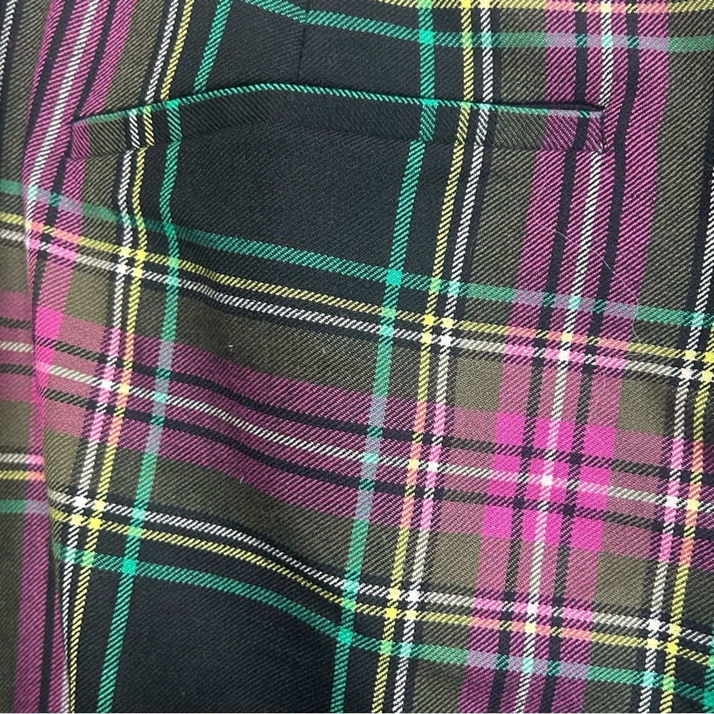 J.Crew Kate Pink Stewart Tartan Plaid Wool Blend Pants Women’s Size 20 Straight - Picture 8 of 9